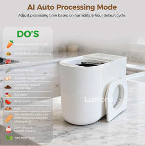 Composteur alimentaire électrique Luxfond 4,5 L avec mode de traitement intelligent par IA, stockage sans odeur, ultra silencieux, usage domestique, 90 % de décomposition - Product Image 3