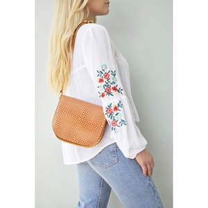 Sac de selle en cuir, cuir fuchsia et vert - Dernier exemplaire - Product Image 2