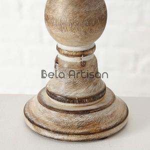 Handcrafted Eco-Friendly Wooden <b>Pillar</b> <b>Candle</b> Stand Set for Christmas & Easter Living Room Decor Made India Size 6 Bulk Supply - Product Image 5