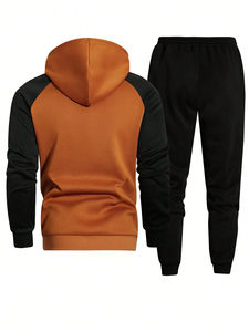 ชุดวอร์มผ้าโพลีเอสเตอร์2025มีฮู้ดสำหรับผู้ชายชุดวอร์มสองชิ้นผ้าโพลีเอสเตอร์100% ระบายอากาศลำลองสำหรับฤดูหนาว - Product Image 4