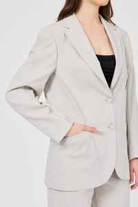 Premium Ladies White <b>Suit</b> Set with Studded Shoulder Blazer & Trousers for <b>Women</b> Luxury Woven Office Wear / Ready-to-Ship - Product Image 2