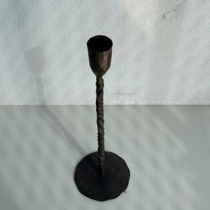 Bougeoir en fer artisanal, fait main, écologique, résistant à la chaleur, design nordique, décoration de la maison pour Pâques et Noël, noir - Product Image 2