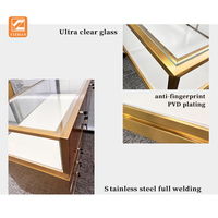 Vitrine à bijoux miroir avec éclairage LED, design étanche et écologique