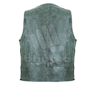 Gilets en cuir pour hommes de style rétro vintage, couleur unie, respirants, personnalisés, de haute qualité, coupe ajustée, décontractés, coupe-vent, automne - Product Image 3