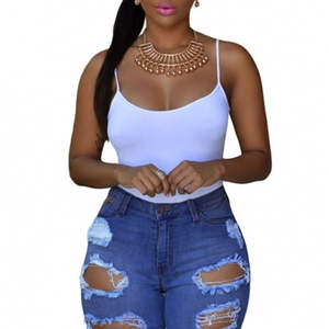 กางเกงยีนส์ขาสั้นเอวสูงทรงวินเทจ ขาดๆ แต่งลายปัก ประดับคริสตัล พู่ห้อย ไซส์ใหญ่ ทรงสกินนี่ ตรง สีต่างๆ - Product Image 1