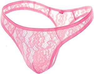 String pour hommes sous-vêtements sexy en dentelle transparente populaire imprimé pantalon serré G-string culotte bosses <span class=keywords><strong>Gay</strong></span> hommes seulement - Product Image 3