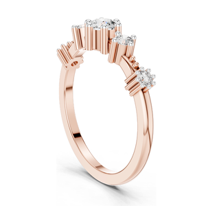Bague en diamant de laboratoire de 0,52 carat, clarté VVS-VS EF, or 18 carats, 14 carats, 10 carats et argent 925, options moissanite et diamant - Product Image 4