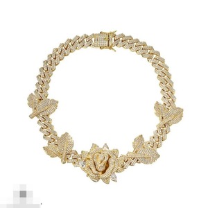 925 เงินสเตอร์ลิงสีขาว Moissanite เพชร Iced Rose ดอกไม้ Moissanite เครื่องประดับเพชรทําสําหรับเครื่องประดับที่กําหนดเอง - Product Image 2