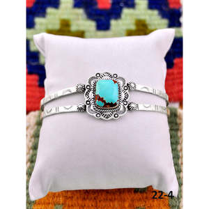 Southwest Handmade No.8 Fashion <b>Cuff</b> <b>Bracelet</b> Turquoise & Sterling <b>Silver</b> Elegant & Stylish - Product Image 3
