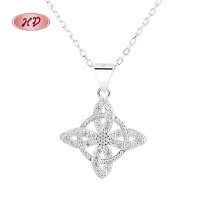 S925 Silver Celtic Knot Necklace Embellished With Zircon Wholesale Bohemian Jewelry Essential Cuban Necklace 925 Silver