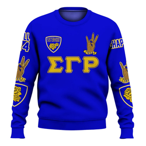 Sweat-shirt élégant à col rond Sigma Gamma Rho 1922 Bleu Or Vêtements grecs de sororité Polaire de qualité supérieure Style d'hiver pour femmes - Product Image 1