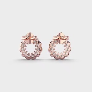 Princess Cut Lab Grown <b>Diamond</b> Stud <b>Earrings</b> Trending 5.5mm 925 Silver Gold Plated Flower Pattern Elegant Charm <b>Diamond</b> <b>Earrings</b> - Product Image 2