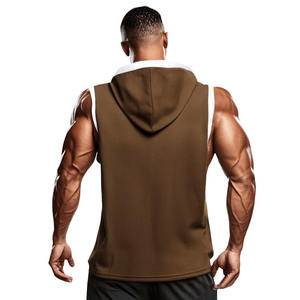 Camiseta deportiva sin mangas con capucha para hombre, camiseta de entrenamiento para gimnasio, camiseta transpirable de secado rápido para Fitness Atlético - Product Image 2
