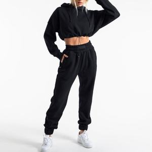 Sweat à capuche de yoga pour homme en coton imperméable avec cordon de serrage à l'ourlet, épaules tombantes, entraînement actif, sport, coupe courte, hiver par HI 2026 - Product Image 2