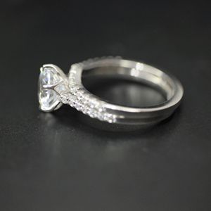 Round Cut Diamond 6 Prong <b>Set</b> Bridal <b>Set</b> For <b>Women</b> - Product Image 2