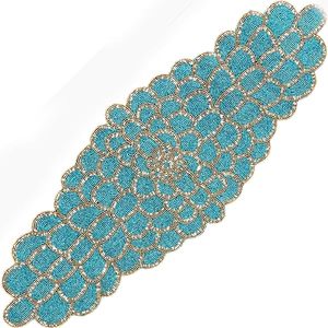 Flower Shape Drinking Cup Table Runner Best Quality <b>Beaded</b> Place-mat Home Decor Tableware at Best Price - Product Image 6