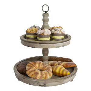 Handmade <b>Wooden</b> <b>Cake</b> Stand 3 Tier <b>Wooden</b> Fruit Stands 3 Tier Factory Custom Best Selling Multilevel <b>Wooden</b> Round <b>Cakes</b> Stands - Product Image 5
