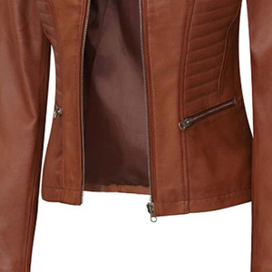 Chaqueta de Cuero para Mujer de Súper Calidad, Transpirable, Antiarrugas, Impermeable, Ecológica, Ligera y de Primera Calidad - Product Image 5