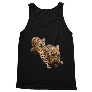 Débardeur classique pour femme Cheetah Brothers, en jersey tricoté respirant, style décontracté vintage, coupe courte personnalisée sur le devant, rayé, pour la gym - Product Image 5