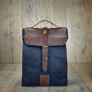 Lunch Tote Bag with Leather Handle and Cutlery Pocket Large <b>Zipper</b> Closure Durable <b>for</b> Work Use-LCLB-0035 - Product Image 1