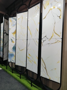 กระเบื้องพอร์ซเลนขัดเงาขนาด600x1200มม. ทันสมัยเนื้อแข็งเคลือบด้วยไม้เนื้ออ่อนเหมือนห้องนอนของวิลล่าบ้านห้องนั่งเล่น - Product Image 3