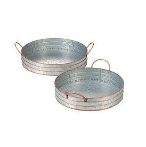 Fresh Arrival Home Kitchen <b>Supplies</b> Iron Handle Rectangular Galvanized Serving Tray <b>Hotels</b> <b>Restaurants</b> Serving Tray - Product Image 3
