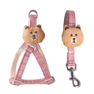 Pettorina di Lusso per Cani con Design Orsetto Kawaii XL/XXL, Guinzaglio in Poliestere con Fantasie a Quadri e Tinta Unita, Traspirante e Personalizzabile per Passeggiate con il Cane - Product Image 2