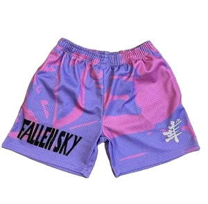 กางเกงขาสั้นตาข่ายเปล่าสีสันสดใสกางเกงขาสั้นบาสเก็ตบอลตาข่ายโพลีเอสเตอร์กางเกงขาสั้นตาข่ายแบบกําหนดเองสองชั้น - Product Image 1