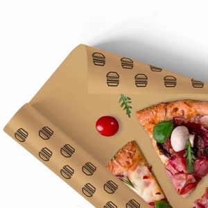Antigrease food <b>paper</b> SOFT 40 gr. havana - Personalized havana background and 1/2 colors logo - 2 colors - Product Image 2