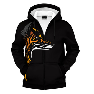 Unisex Custom Logo Hooded Full Zip Hoodies Puff Printed Colorful Zipper Polyester/Cotton Anti-Pilling Winter Men Women Kids High - Product Image 1