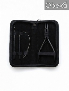 Kit Profesional de Alicates para Extensiones de Cabello Obexa de Acero Inoxidable de Grado Quirúrgico, Juego de Herramientas para Micro Anillos con Estuche para Uso Comercial - Product Image 5