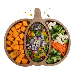 Plateau de service en bois à compartiments, en forme de cœur, naturel et assaisonné, plateau polyvalent pour les collations, disponible à un prix raisonnable et le plus bas - Product Image 5