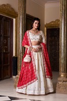 Nouvelle belle soie Vichitra Lehenga avec paillettes exquises et broderie de fil mariage lehenga