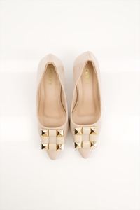 Elegantes Zapatos de Tacón Alto con Plataforma y Punta Cuadrada para Mujer, con Tachuelas, Material de Encaje en la Parte Superior, con Cordones, para Verano - Product Image 3