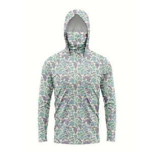 เสื้อเจอร์ซีย์ตกปลาลายพรางสำหรับผู้ชายไซส์ใหญ่ น้ำหนักเบา แห้งเร็ว ผลิตจากโพลีเอสเตอร์ 100% ระบายอากาศได้ดี ป้องกันแสงแดด UPF 50+ - Product Image 2