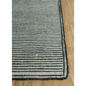 พรมลายทางสีเทาและสีดำแบบทอแบนจากปอกระเจาและป่านสำหรับใช้ในบ้าน-PDJT-255 - Product Image 4