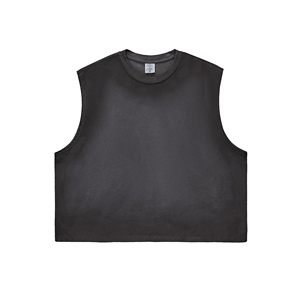 Personnalisé poids lourd Muscle Gym gilet T-shirts hommes personnalisé noir recadrée Boxy Fit sans manches débardeur t-shirts - Product Image 4