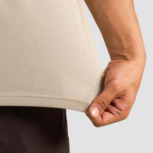 เสื้อยืด GA Basic สีเบจ ผ้าฝ้าย/ใยไผ่ เนื้อหนัก นุ่ม ย้อมเส้นด้าย พิมพ์ลายสกรีน - Product Image 6
