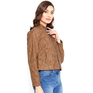Fabricant OEM ODM Vente en gros Prix bon marché Veste en cuir sur mesure pour femmes Nouvelle veste en cuir coupe-vent élégante OEM. - Product Image 4
