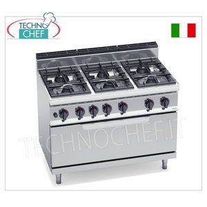 Cuisinière à gaz 6 brûleurs avec four à gaz, 54 kW - Product Image 3