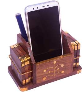 Ensemble de 6 sous-verres de boissons embellis en bois de Sheesham fabriqués à la main pour tasses à thé/tasses à café/canettes de bière/gobelets de bar et eau - Product Image 6