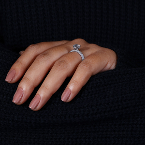 Anillo de Diamante Blanco Cultivado en Laboratorio con Certificación EFVS de 3CT, Corte Pavé, para Compromiso, Boda o Aniversario, Diamantes Sueltos de Lujo - Product Image 5