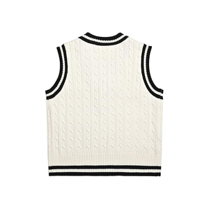 Pulls décontractés pour hommes, élégants, unis, classiques, à col en V, à manches régulières, en tricot, chauds pour l'automne, débardeurs ODM 100% coton - Product Image 2