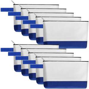 Wholesale Eco-Friendly Custom Cotton Canvas Zipper Pouches <b>Large</b> Capacity Reusable <b>Makeup</b> Cosmetic <b>Bags</b> Handle Logo Printing - Product Image 5