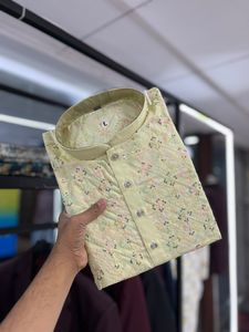 Tissu pur coton doux avec broderie miroir travail multicolore hommes Kurt - Product Image 3