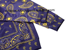 Custom Streetwear Hip Hop Style All Over Bandana Print Breathable Pullover Sublimation <b>Navy</b> Color <b>Men</b> Hoodies and Sweatshirt - Product Image 6