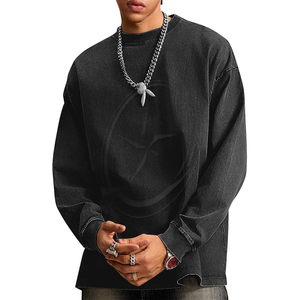 2025 hommes surdimensionné lavage à l'acide Vintage sweat 100% coton à manches longues coupe-vent thermique Streetwear brodé à capuche unisexe - Product Image 5