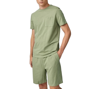 Vêtements de sport pour hommes tendance en gros 2025, t-shirt à manches courtes en coton d'été, ensemble court, haut, vêtements à séchage rapide - Product Image 1