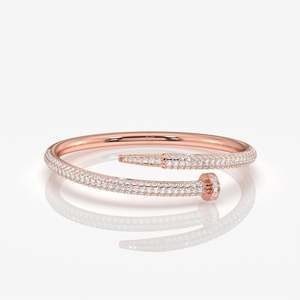 Elegante Brazalete de Plata de Ley con Diamante Moissanite de Corte Redondo, Sencillamente Elegante, Pulseras y Brazaletes de Moissanite - Product Image 4