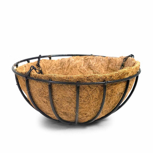 <b>Garden</b> decor coconut <b>liner</b> with metal hanging basket cheapest price round coco coir planter <b>liners</b> - Product Image 1